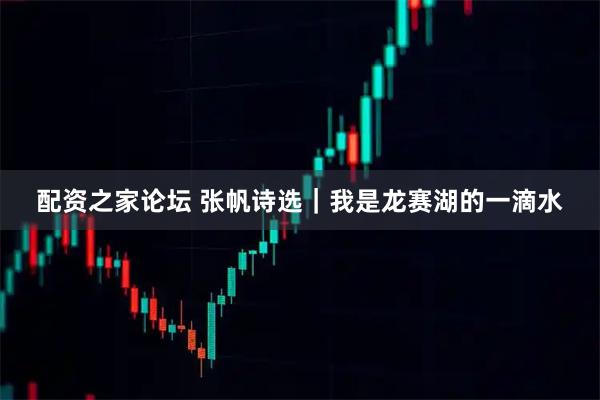 配资之家论坛 张帆诗选｜我是龙赛湖的一滴水